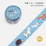 BGM マスキングテープ スペシャル Special 箔押し 20mm 2cm 20ミリ幅 刺繍リボン ローズ 椿 花束 牧場物語 スミレ 幻想世界 マステ ビージーエム