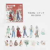 BGM コーディネートシール 今日の私 45枚入り シール ベーシック スナップ デニム 名品リスト パリジェンヌ アウトドア カジュアル 週末旅 洋服 ビージーエム 手帳 ギフト