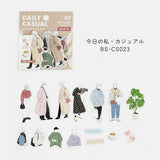 BGM コーディネートシール 今日の私 45枚入り シール ベーシック スナップ デニム 名品リスト パリジェンヌ アウトドア カジュアル 週末旅 洋服 ビージーエム 手帳 ギフト