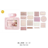 BGM ビージーエム フレークシール 和紙 箔押し おおきめシール 癒し時間 ラベンダー ウッド ローズ コットン ギフト 15デザインx3枚(45枚) ギフト カード 手帳