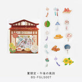 BGM ビージーエム フレークシール 箔押し 夏限定 2023 Limited 午後の風鈴 夏のスイーツ 海の物語 花火大会 15デザインx3枚(45枚) ギフト カード 手帳