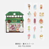 BGM ビージーエム フレークシール 箔押し 夏限定 2023 Limited 午後の風鈴 夏のスイーツ 海の物語 花火大会 15デザインx3枚(45枚) ギフト カード 手帳