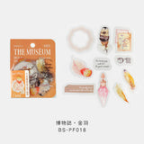 BGM クリアシール 博物誌 30枚入り 青羽 金羽 蝶夢 恋蝶 青貝 桜貝 幻夜 幻夢 クリア 透明 ビージーエム 手帳 ギフト