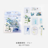 BGM クリアシール 庭園郵便局 ピンク イエロー ブルー グリーン ラベンダー レッド 切り花 ドライフラワー 10デザインx3枚(30枚) ビージーエム 手帳 ギフト