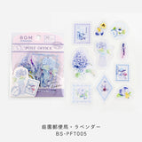 BGM クリアシール 庭園郵便局 ピンク イエロー ブルー グリーン ラベンダー レッド 切り花 ドライフラワー 10デザインx3枚(30枚) ビージーエム 手帳 ギフト