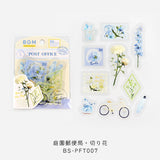 BGM クリアシール 庭園郵便局 ピンク イエロー ブルー グリーン ラベンダー レッド 切り花 ドライフラワー 10デザインx3枚(30枚) ビージーエム 手帳 ギフト