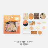 BGM トレーシングペーパーシール いろどりの詩 45枚入り シール ピンク パープル オレンジ イエロー ミドリ ブルー ホワイト ネイビー 花 写真 ビージーエム 手帳 ギフト