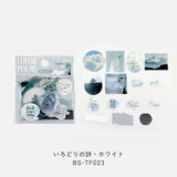 BGM トレーシングペーパーシール いろどりの詩 45枚入り シール ピンク パープル オレンジ イエロー ミドリ ブルー ホワイト ネイビー 花 写真 ビージーエム 手帳 ギフト