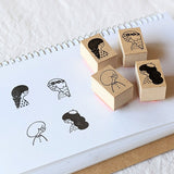 cotori cotori コトリコトリ ラバースタンプ 女の子のお顔のスタンプ 手帳 メモ はんこ ギフト