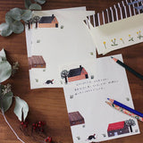 Cozyca Products コジカプロダクツ レターセット ネクタイ ねこを探しています 20-275 ちょっと休憩 20-276 美濃和紙 便箋 封筒 おしゃれ