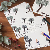 Cozyca Products コジカプロダクツ レターセット ネクタイ ねこを探しています 20-275 ちょっと休憩 20-276 美濃和紙 便箋 封筒 おしゃれ