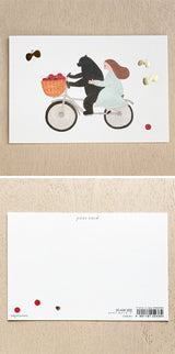 Cozyca Products コジカプロダクツ ネクタイ ポストカード 箔押し りんご畑 25-434 気球 25-435 自転車 25-436 雨が降りそう 25-437 おはな柄の傘 25-438 おしゃれ かわいい