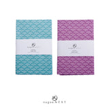 手ぬぐい nugoo NEXT 青海波 浅葱 ブルーグリーン あさぎ 紅桔梗 べにききょう あかむらさき 注染染め モダン 手描き シンプル パターン 和風 日本製 ギフト 手拭い てぬぐい 拭う ぬぐう