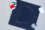 DARUMA 刺し子ふきん 模様刺し 伝統柄+イラスト 紺