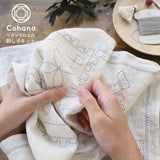 cohana コハナ リネンクロスの刺し子キット 七宝つなぎ 45-296 きなり 45-297 もくたん かわいい ソーイング 大人 おしゃれ 日本製 ギフト お返し 手芸用品 おうち時間