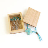 마킹 핀이있는 코하나 나무 상자 코한나 벽화 바늘 -핀 오비 자이 가이