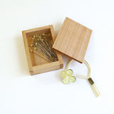 마킹 핀이있는 코하나 나무 상자 코한나 벽화 바늘 -핀 오비 자이 가이