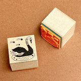 Kinotorico スタンプ キノトリコ No.12 白鳥 No.13 黒鳥 No.17 クロうさぎ うさぎ No.18 花A No.19 花B 花 レトロ クラシック はんこ かわいい ギフト 手帳 メモ メッセージスタンプ