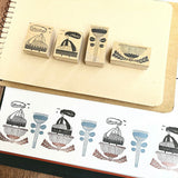 Kinotorico スタンプ キノトリコ No.12 白鳥 No.13 黒鳥 No.17 クロうさぎ うさぎ No.18 花A No.19 花B 花 レトロ クラシック はんこ かわいい ギフト 手帳 メモ メッセージスタンプ