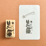 Kinotrico 스탬프 백조 검은 새 검은 새끼 토끼 꽃 별 토끼