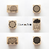 Kinotorico スタンプ キノトリコ No.34 カメ No.36 花模様チェック No.37 花模様ストライプ No.38 雨 No.40 アジサイ No.41 カタチA 梅雨 夏 はんこ かわいい ギフト