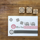 Kinotorico スタンプ キノトリコ No.34 カメ No.36 花模様チェック No.37 花模様ストライプ No.38 雨 No.40 アジサイ No.41 カタチA 梅雨 夏 はんこ かわいい ギフト