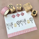 Kinotorico スタンプ キノトリコ No.35 チェック+ No.39 傘 No.42 カタチB はんこ 梅雨 夏 かわいい ギフト 手帳 メモ