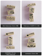 Kinotorico キノトリコ オリジナルスタンプ for you うさぎダンス Dove はんこの日 レトロ はんこ かわいい ギフト 手帳 メモ