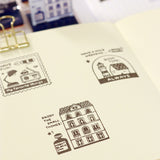 サンビー エリック eric アクリルスタンドスタンプ はんこ TOWN STAMP SNOWGLOBE Pudding INK 飾れる メモ 手帳 ギフト かわいい