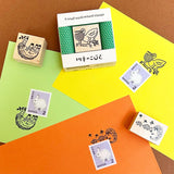 切手のこびと スタンプ animal アニマルシリーズ クマ AN-01 ペリカン AN-02 ハリネズミ AN-03 リスとモグラ AN-04 なまけもの AN-05 はんこ かわいい