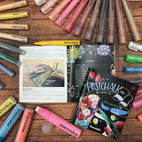 ZIG ポストチョークマーカー ウエットワイプ 6mm 8色セット