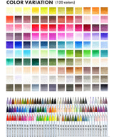 くれたけ 呉竹 ZIG クリーンカラー リアルブラッシュ 120色セット 筆ぺん 水性 カラーペン RB-6000AT/120V KURETAKE カラー筆ペン 毛筆 水彩 120本セット ジグ くれ竹 ギフト プレゼント