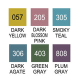 KURETAKE ZIG クリーンカラーリアルブラッシュ スモーキーカラー 6色セット RB-6000AT/6VF