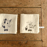 倉敷意匠 Classiky トラネコボンボン 釜もみガーゼハンカチ ハンカチ ハンドタオル コットン 綿100% 手描き 猫 ネコ ネコの日 ギフト プレゼント