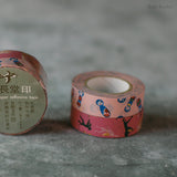 倉敷意匠 classiky マスキングテープ 2巻パック 夜長堂 こけしちゃん+音楽隊 15mm