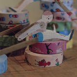 倉敷意匠 classiky マスキングテープ 2巻パック 夜長堂 こけしちゃん+音楽隊 15mm