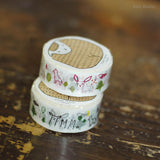 倉敷意匠 classiky マスキングテープ 絵と木工のトリノコ もり 1巻パック 18mm