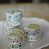 倉敷意匠 classiky マスキングテープ 2巻パック 絵と木工のトリノコ けものたち+ほしぞら 15mm/18mm