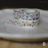 倉敷意匠 classiky マスキングテープ 2巻パック 絵と木工のトリノコ もり+ちょうちょ15mm/18mm