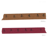 倉敷意匠 classiky マスキングテープ 8巻パック 井上陽子 数字 15mm