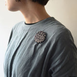 Classiky 点と線模様製作所 刺繍缶バッチ KS-NH062 缶バッジ