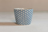 倉敷意匠 Classiky 印判手 小紋蕎麦猪口 四つ星 93402-01 井桁 93402-02 菱格子 93402-03 梅 93402-04 花散らし 93402-05 そばちょこ 湯のみ 湯呑み 陶磁器