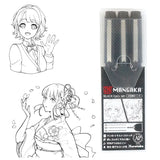 くれたけ 呉竹 ZIG CARTOONIST MANGAKA BLACK 3本セット CNM/3VBK2 線書きペン 主線 枠線 カラー ジグ 耐水性