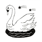 Kinotrico 스탬프 백조 검은 새 검은 새끼 토끼 꽃 별 토끼