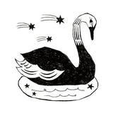 Kinotrico 스탬프 백조 검은 새 검은 새끼 토끼 꽃 별 토끼