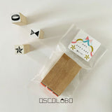 オスコラボ OSCOLABO はんこ 小さなカタチ×モヨウ 飾り付け 3個入り KT-S014 バースデー カード ギフト 手帳 誕生日