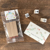 オスコラボ OSCOLABO はんこ 小さなカタチ×モヨウ 飾り付け 3個入り KT-S014 バースデー カード ギフト 手帳 誕生日