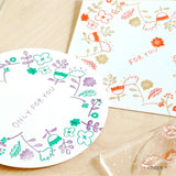 TO-MEI HAN つなぐオーナメント 鳥 KG-05 花 KG-06 組み合わせる はんこ クリアスタンプ