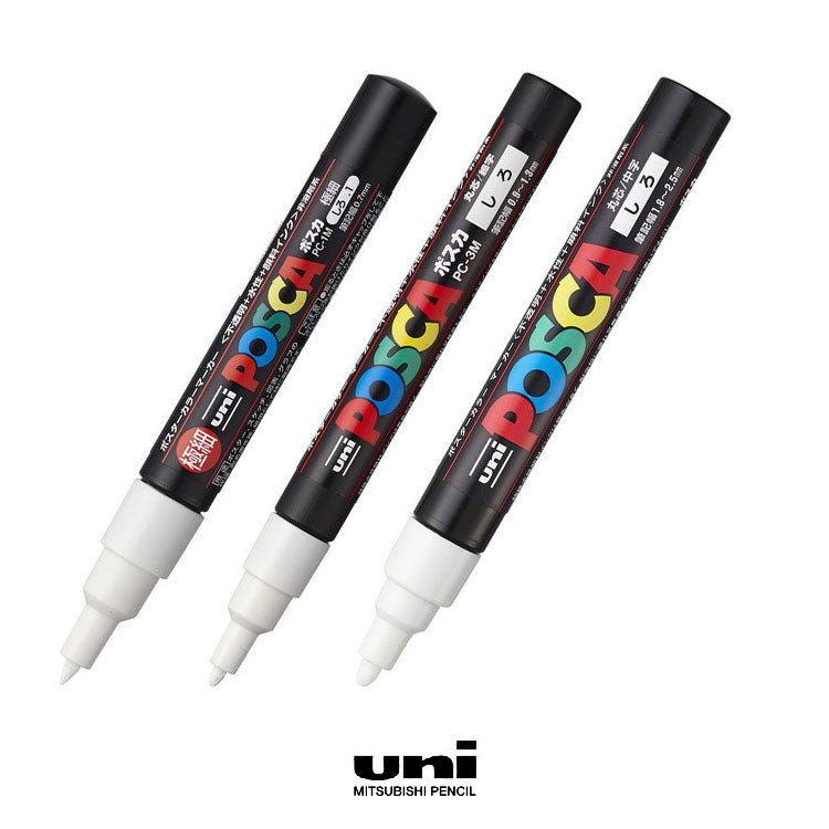 POSCA Posca UNI Unisin Pen White Extra Fine PC1m1 Thinking Core PC3m1  Medium Core PC5m1 Mitsubishi Pencil Mitsubishi – gute gouter