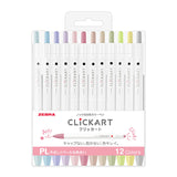 ゼブラ ZEBRA クリッカート CLiCKART ノック式水性カラーペン マーカー 24色セット やさしくペールな色合い 明るくライトな色合い ご自分用にピッタリ